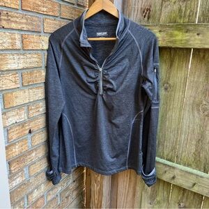 Kirkland Signature Gray Heather Quarter-Zip Pullover Active Top